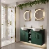 HIB Solas Round Illuminated Bathroom Mirror - Brushed Brass