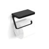 HIB Toilet Roll Holder with Shelf & Anti-slip Mat - Black - Image 2