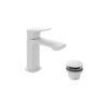 Vado Cameo Levered Mini Mono Basin Mixer for Low Pressure System and Universal Basin Waste Matt White