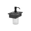 Vado Cameo Matt Black Soap Dispenser with 150mm Black Glass Shelf