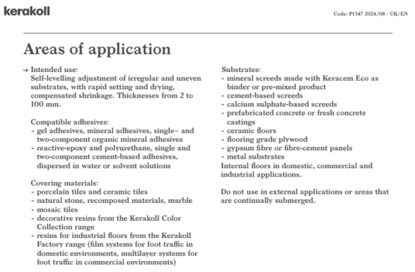 Kerakoll Levelflex GEL Self Levelling Compound 20kg - Image 3
