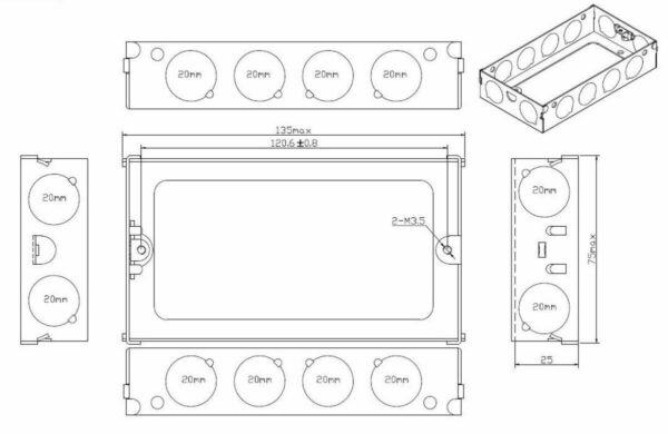 2G 25mm Galvanised Steel Extension Box - Image 2