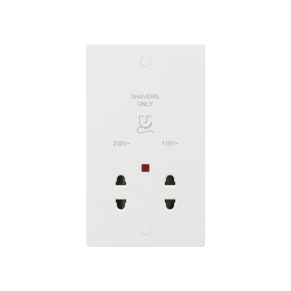 115/230V Dual Voltage Shaver Socket with Neon