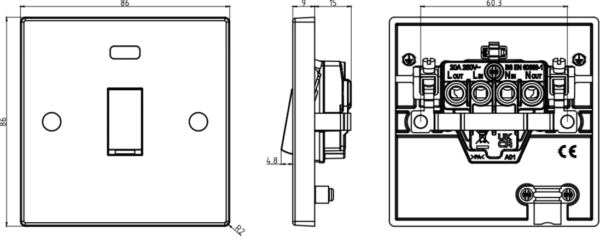 20A 1G DP Switch with Neon - Image 2