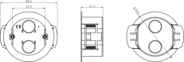 34mm Round Dry Lining Box - Image 2