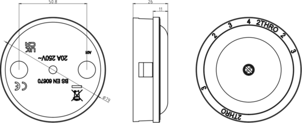 20A Junction Box 4-Terminal - White (79mm) - Image 2