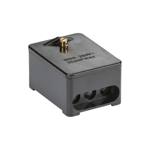 100A 1 x 5-Way (Single Pole) Service Connector Block - Brass Terminals