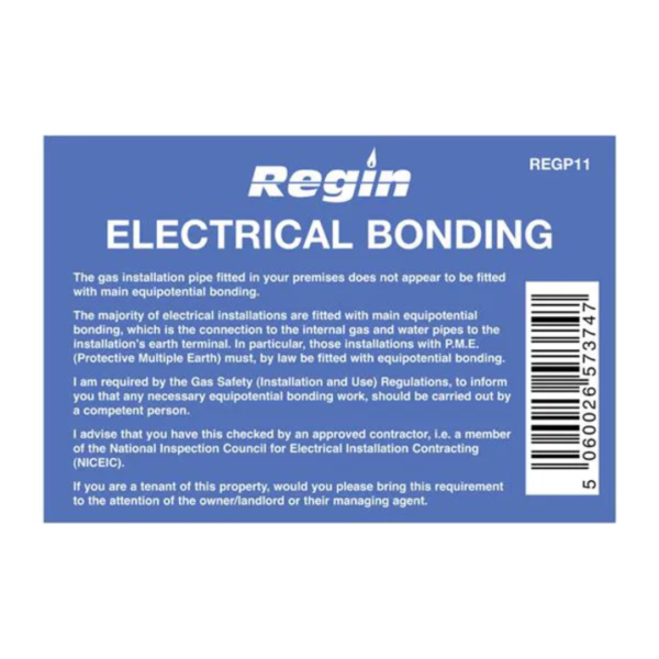 Regin Electrical Bonding Stickers - 8 Pack