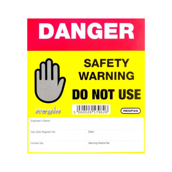 Regin DANGER Safety Warning DO NOT USE Sticker - 8 Pack