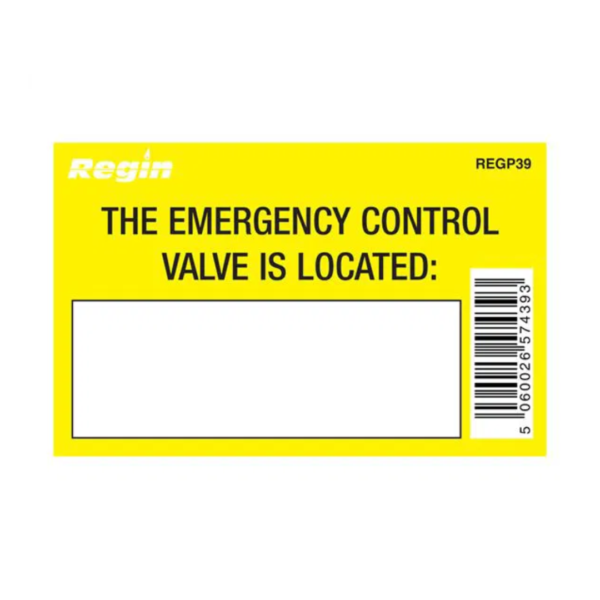 Regin Gas Valve Location Sticker - 8 Pack