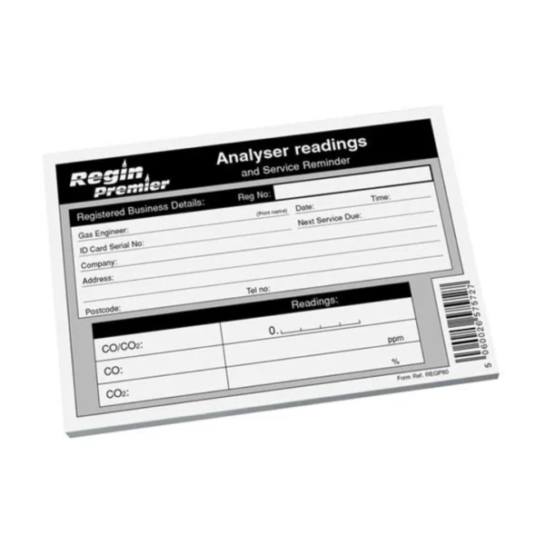 Regin Analyser Readings Record Pad