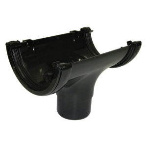 Half Round Gutter Running Outlet Black