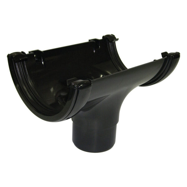 Half Round Gutter Running Outlet Black