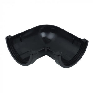Half Round Gutter 90° Angle Black