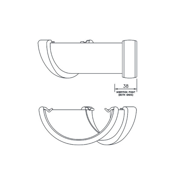 Floplast Half Round Gutter 135° Angle White - Image 2