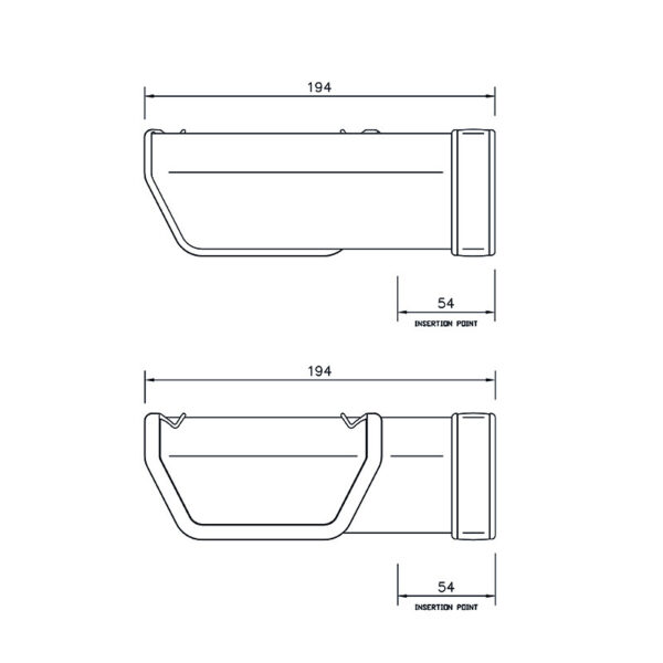 Floplast Half Square Gutter 90° Angle White - Image 2