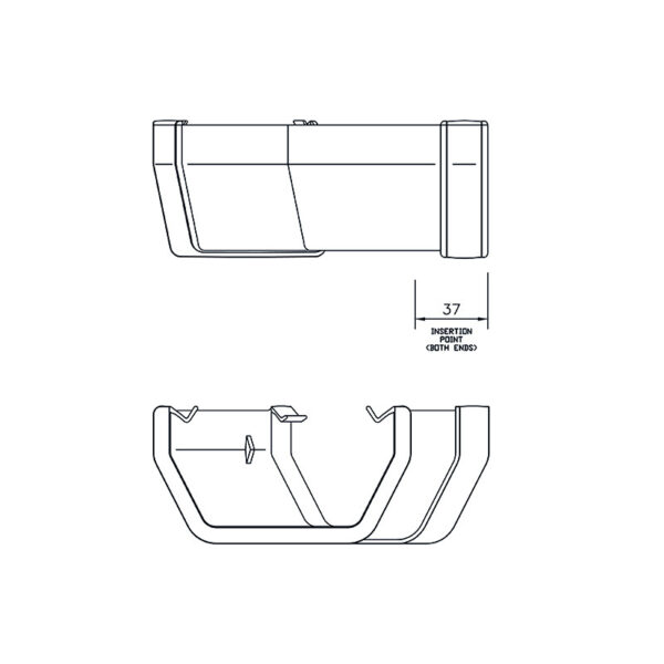 Floplast Half Square Gutter 135° Angle White - Image 2