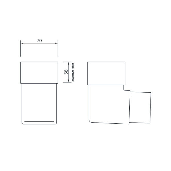 Floplast Square Downpipe Offset Bend 92.5° White - Image 2