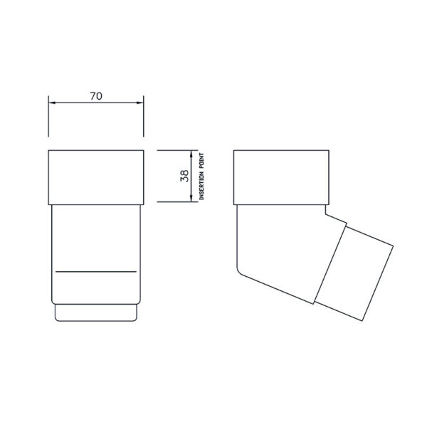 Floplast Square Downpipe Offset Bend 112.5° White - Image 2