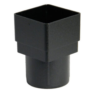 Square To Round Downpipe Adaptor Black
