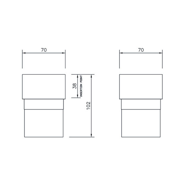 Floplast Square To Round Downpipe Adaptor White - Image 2