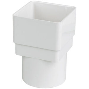Square To Round Downpipe Adaptor White
