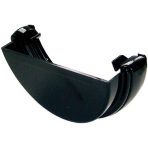 Half Round Gutter External Stop End Black