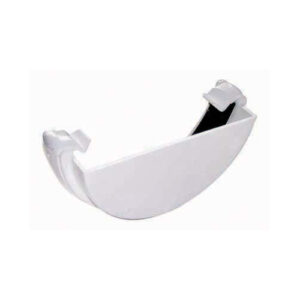 Half Round Gutter External Stop End White