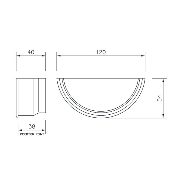 Floplast Half Round Gutter Internal Stop End White - Image 2