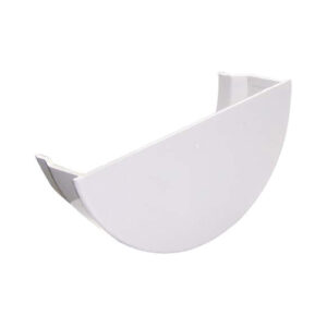 Half Round Gutter Internal Stop End White