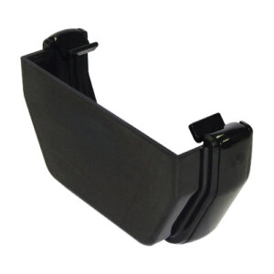 Half Square Gutter External Stopend Black
