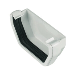 Half Square Gutter External Stopend White