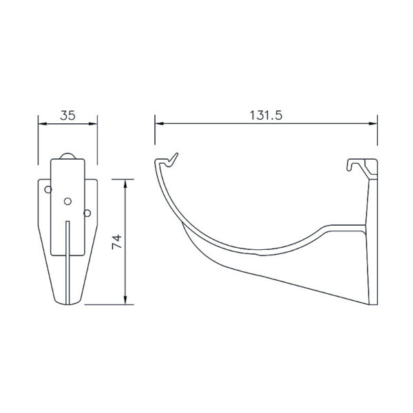 Floplast Half Round Gutter Fascia Bracket White - Image 2