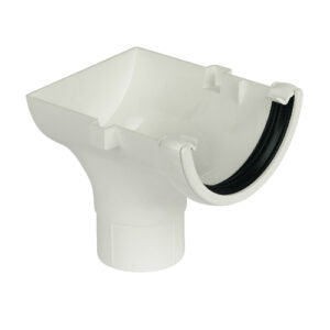 Half Round Gutter Stop End Outlet White