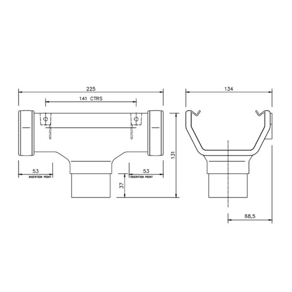 Floplast Half Square Gutter Running Outlet White - Image 2