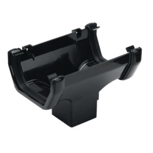 Half Square Gutter Running Outlet Black
