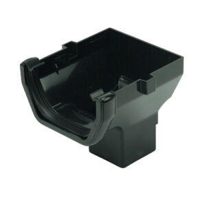 Half Square Gutter Stop End Outlet Black