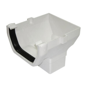 Half Square Gutter Stop End Outlet White