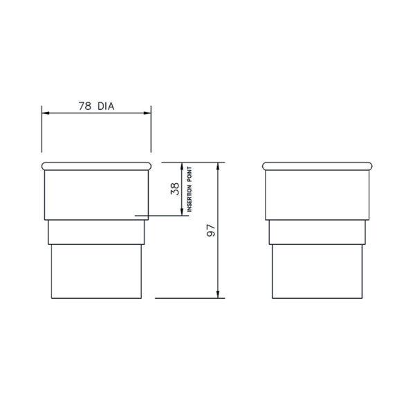 Floplast Round Downpipe Pipe Socket White - Image 2