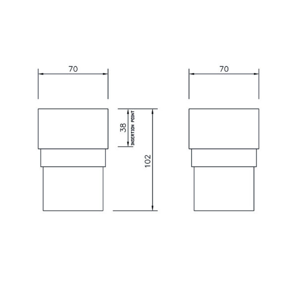 Floplast Square Downpipe Pipe Socket White - Image 2