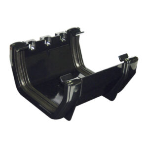 Half Square Gutter Union Bracket Black