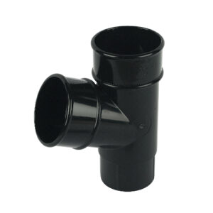Round Downpipe 67° Branch Tee Black