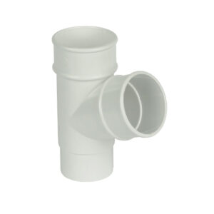 Round Downpipe 67° Branch Tee White